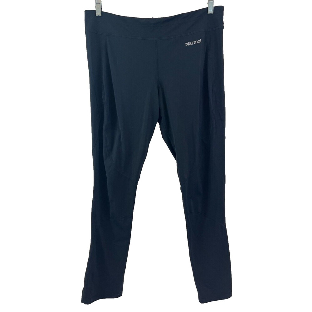 Marmot Joggers Women's Size XL Black Active Wear Reflective Zippers at Ankle